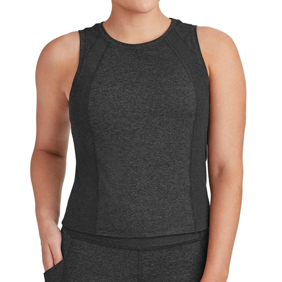 Member's Mark Women's Soft Rib Cropped Tank Size XXL Charcoal Gray Heather - Picture 1 of 7
